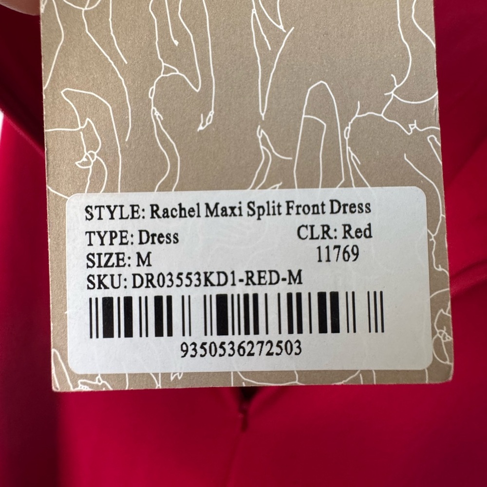 Meshki Rachel Maxi Split Front Dress Red - Size M - Picture 13 of 15